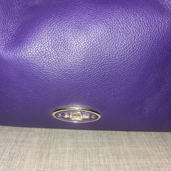 Coach Edie shoulder bag in purple pebbled leather Hobo - Picture 2 of 8